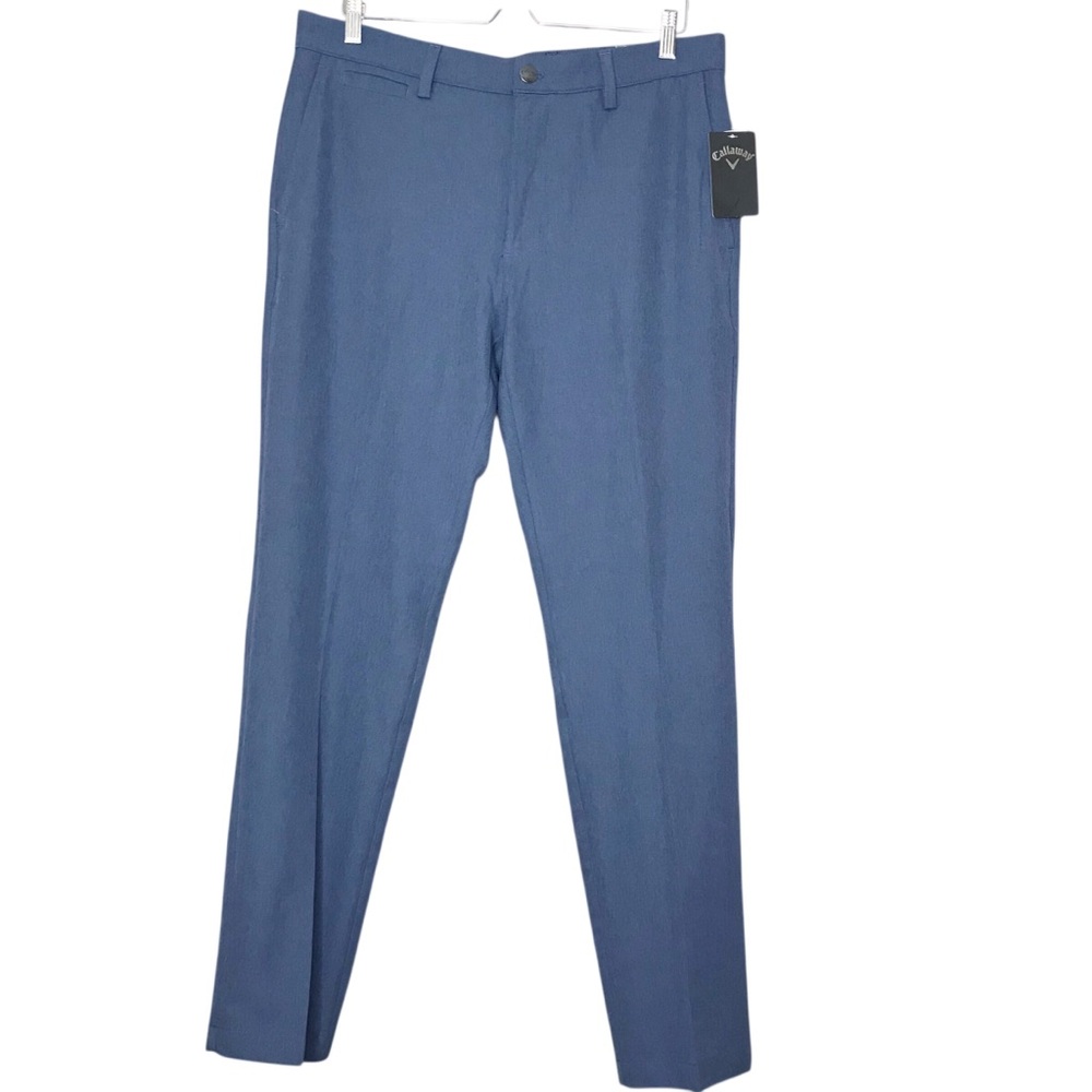 NWT Callaway Opti-Dri Golf Pants Stretch Blue Performance Wear SPF Men’s 34 / 32